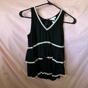 dELiA*s XS black tank top with white lace detailing Delia’s